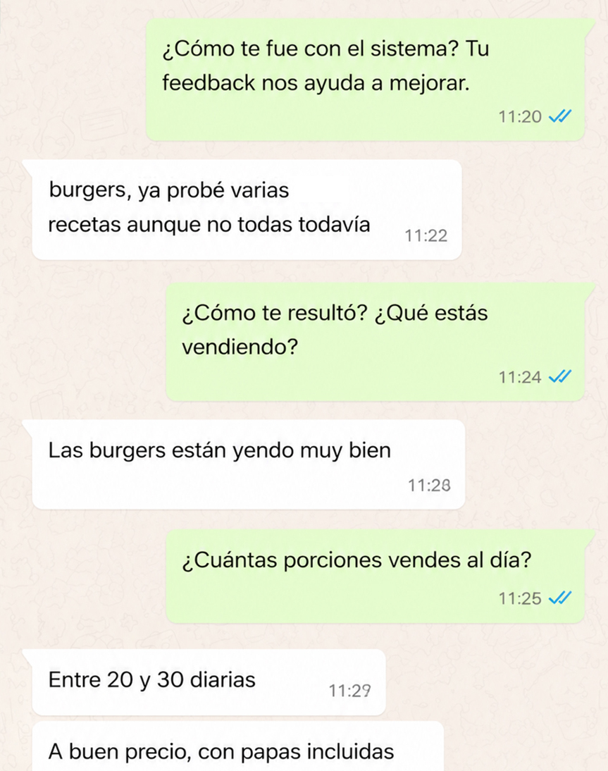 Testimonio WhatsApp Cocina Cash